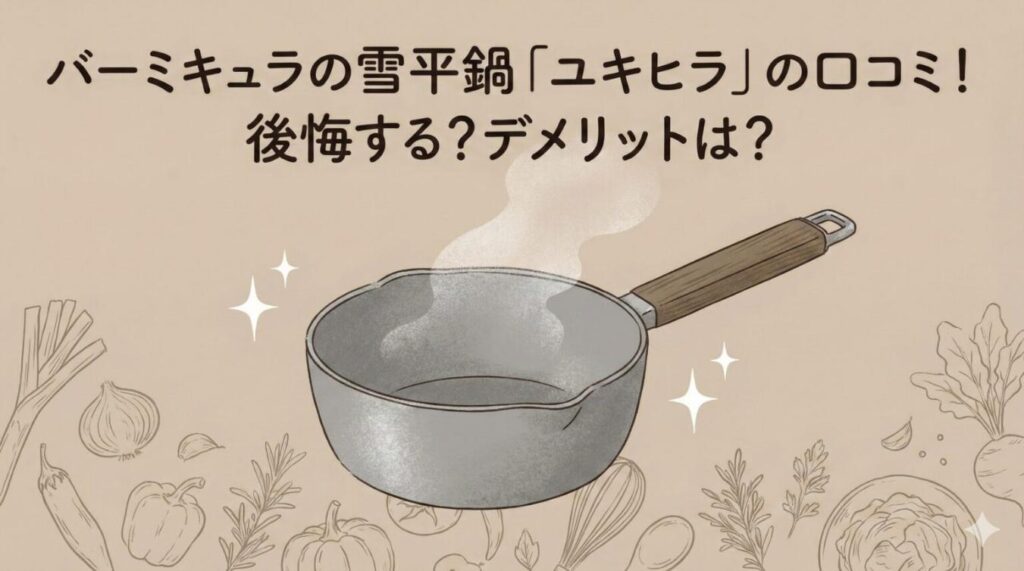 バーミキュラの雪平鍋ユキヒラの口コミ！後悔する？デメリットは？