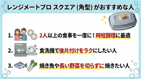 レンジメートプロスクエアbyブルーノ(角形)がおすすめな人