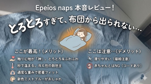 エペイオスの電気毛布napsを実際にレビュー！