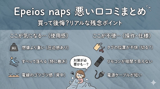 エペイオス電気毛布napsの悪い口コミ