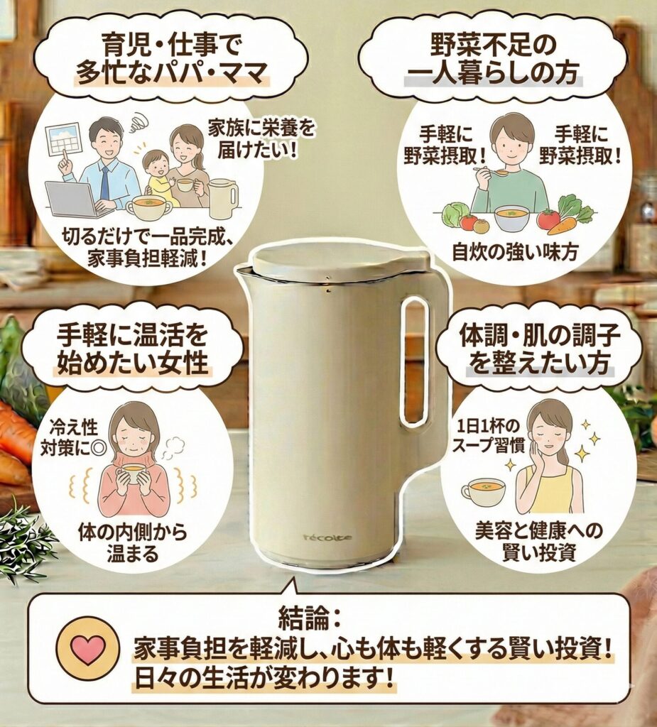 レコルトスープメーカー（自動調理ポット）はこんな人におすすめ