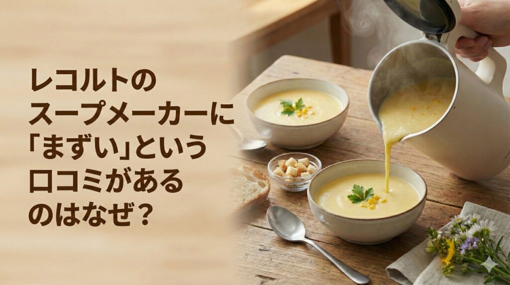 レコルトのスープメーカーに「まずい」という口コミがあるのはなぜ？