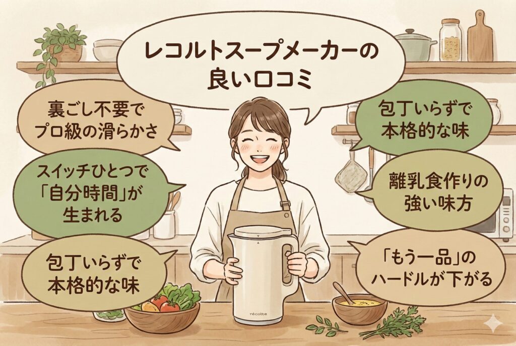 レコルトスープメーカー（自動調理ポット）の良い口コミ