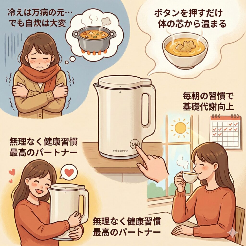 手軽に温活を始めたい人にレコルトスープメーカー（自動調理ポット）がおすすめ