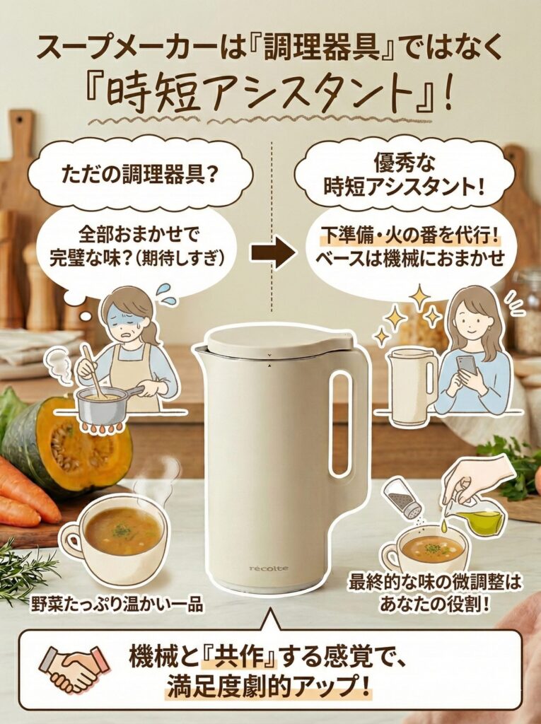 レコルトスープメーカー（自動調理ポット）は「調理器具」ではなく「時短アシスタント」である