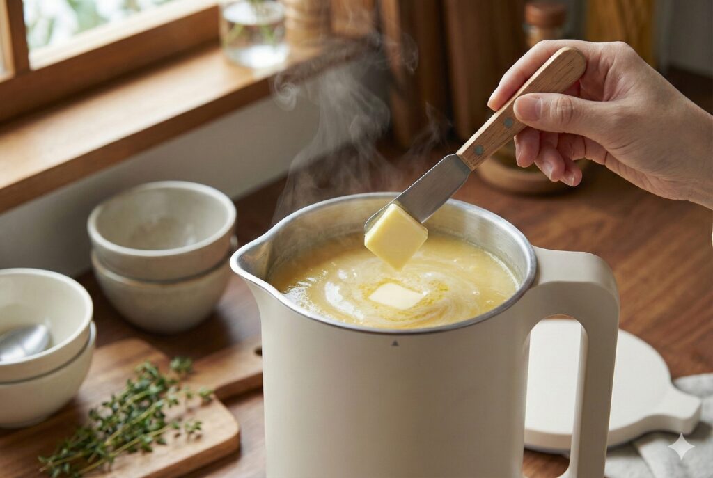 仕上げの「ひと手間（牛乳・生クリーム・バター）」が味を左右する